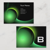 Carte De Visite ECLIPSE MONOGRAM Vibrant vert noir (Devant / Derrière)