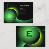 Carte De Visite ECLIPSE MONOGRAM Vibrant vert noir (Devant / Derrière)