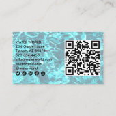 Carte De Visite Écluses d'eau Service de piscine Photo Code QR (Dos)