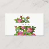 Carte De Visite Eco Botanique Vert Vert Rose Fleurs (Devant)