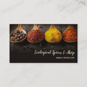 Carte De Visite Éco-Ecological Organic Spices Shop Bazar Boutique