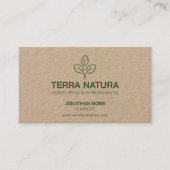 Carte De Visite Eco-Friendly Kraft Leaf Logo Landscaping Nature (Devant)