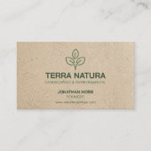 Carte De Visite Eco-Friendly Leaf Logo Kraft Look Landscaping (Devant)