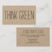 Carte De Visite Eco friendly / pro environnement simple merci (Devant / Derrière)