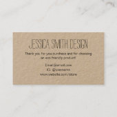 Carte De Visite Eco friendly / pro environnement simple merci (Dos)