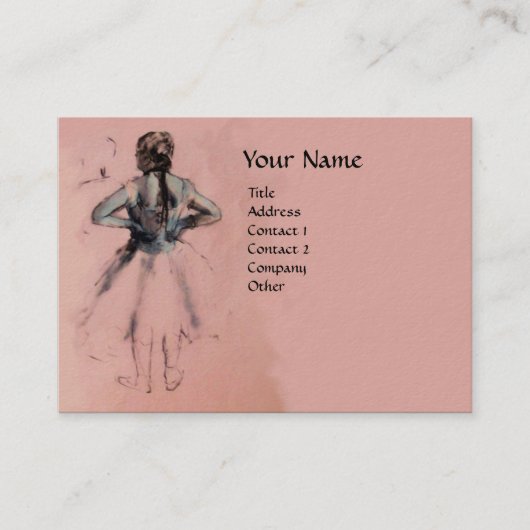 CARTE DE VISITE ÉCOLE DE BALLERINA DE DANSE, BALLET BLEU ROSE DANS (Devant)