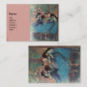 CARTE DE VISITE ÉCOLE DE BALLERINA DE DANSE, BALLET BLEU ROSE DANS (Devant / Derrière)