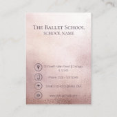 Carte De Visite École de ballet de luxe Design photo (Dos)