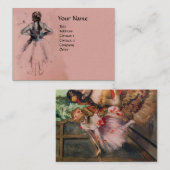 CARTE DE VISITE ÉCOLE DE DANSE, BALLERINA BALLET DANCER EN ROSE (Devant / Derrière)