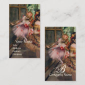 CARTE DE VISITE ÉCOLE DE DANSE, BALLERINA BALLET DANSEURS EN ROSE (Devant / Derrière)