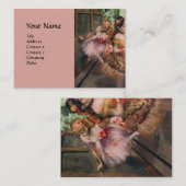 CARTE DE VISITE ÉCOLE DE DANSE, BALLERINA BALLET DANSEURS EN ROSE (Devant / Derrière)