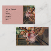 CARTE DE VISITE ÉCOLE DE DANSE, BALLERINA BALLET DANSEURS EN ROSE (Devant / Derrière)