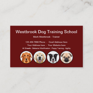 Carte De Visite École de formation professionnelle pour chiens