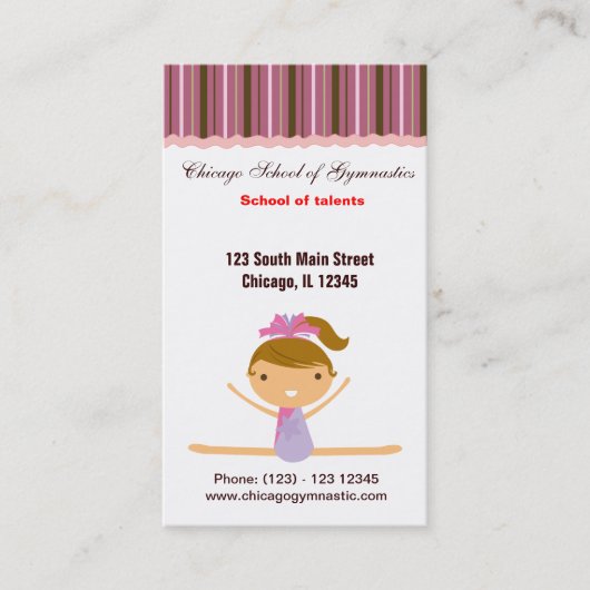 Carte De Visite École de gymnastique (Devant)