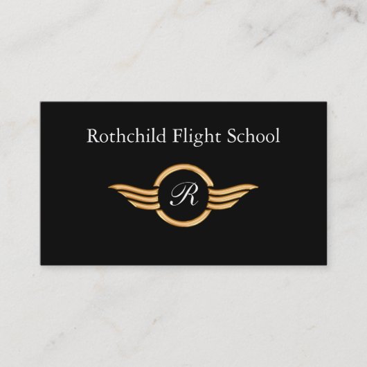 Carte De Visite École de pilotage Monogramme Classy (Devant)