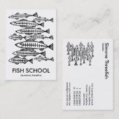 Carte De Visite École de poissons - Blanc (Devant / Derrière)