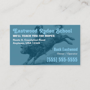 Carte De Visite École de Rodéo   Formation de Cavalier de Taureau 