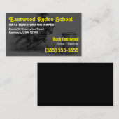 Carte De Visite École de Rodéo | Instructrice de Course de Barils (Devant / Derrière)