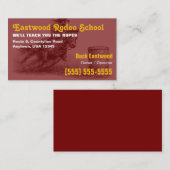 Carte De Visite École de Rodéo | Instructrice de Course de Barils (Devant / Derrière)