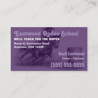 Carte De Visite École de Rodéo | Instructrice de Course de Barils