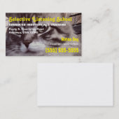 Carte De Visite École d'écoute sélective de chat drôle (Devant / Derrière)