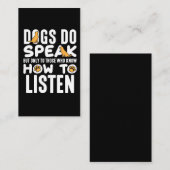 Carte De Visite École d'entraîneurs de chiens Ami de marionnettes  (Devant / Derrière)