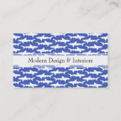 Carte De Visite École des requins bleu et blanc drôles (Dos)