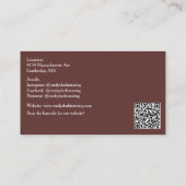 Carte De Visite École Enseignante Code QR Marron Pomme Rouge (Dos)