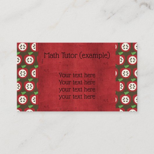 Carte De Visite École/Enseignement/Tuteur (Devant)