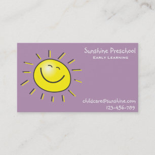 Carte De Visite École maternelle de soleil apprenant tôt le centre