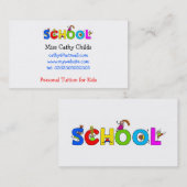 Carte De Visite École, Mlle Cathy Childs, (Devant / Derrière)