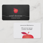Carte De Visite Ecole Red Apple Chalkboard (Devant / Derrière)