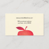 Carte De Visite École Red Apple Enseignant Simple Pale Jaune (Dos)