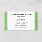 Carte De Visite Écologiste écologiste écologiste Grille verte (Dos)