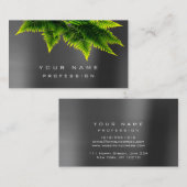 Carte De Visite Économie verte Fern Éco bio Grau Silver Minimal (Devant / Derrière)