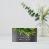 Carte De Visite Économie verte Fern Éco bio Grau Silver Minimal (Debout devant)