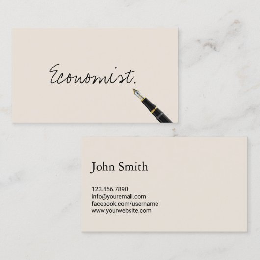 Carte de visite Économiste de script libre (Devant / Derrière)