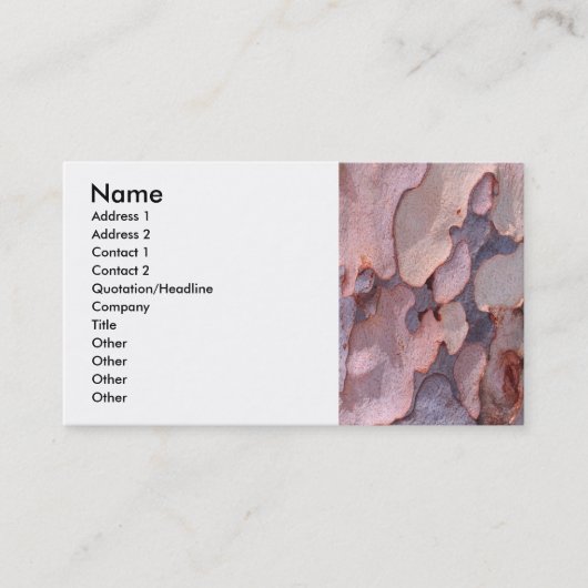 Carte De Visite Écorce d'eucalyptus (Devant)