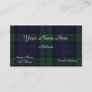 Carte de visite écossais de plaid de tartan