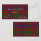 Carte de visite écossais de plaid de tartan (Devant / Derrière)