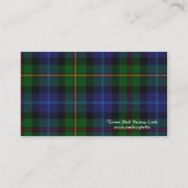 Carte de visite écossais de plaid de tartan (Dos)