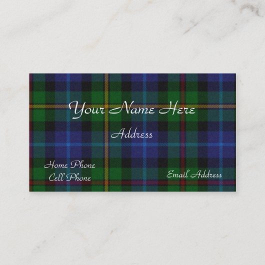 Carte de visite écossais de plaid de tartan (Devant)