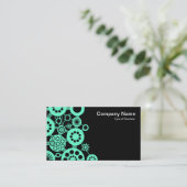 Carte De Visite Écosystème - Turquoise sur Noir (Debout devant)