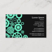 Carte De Visite Écosystème - Turquoise sur Noir (Dos)