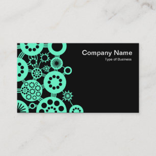 Carte De Visite Écosystème - Turquoise sur Noir