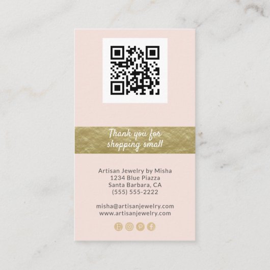 Carte De Visite Écouter Afficher le logo QR Code Social Media Blus (Dos)