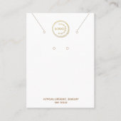 Carte De Visite Écouter le logo d'affichage du collier blanc (Devant)