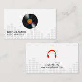 Carte De Visite Écouteurs de l'ingénieur du son Niveaux de mélange (Devant / Derrière)