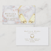 Carte De Visite écouteurs en faux or sur marbre (Devant / Derrière)