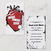 Carte De Visite écoutez votre coeur anatomique (Devant / Derrière)